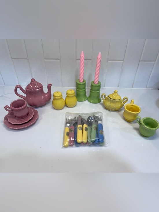 Other - Vintage Frenzy Toy Colorful Tea set For Doll Or Pretend Play